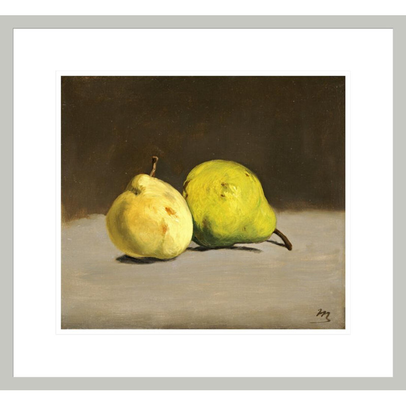Deux poires par impression giclée encadrée, H 17,75 po x l 19,22 po