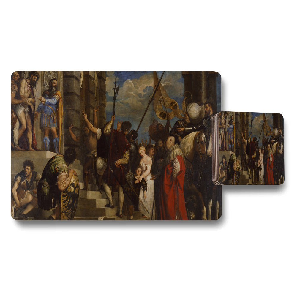 Classical Battle Scene Placemat And Coaster Set Art Print
