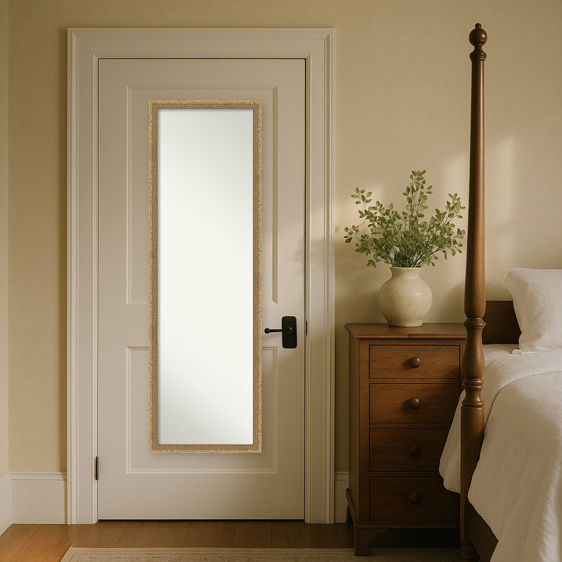 Miroir de porte en bois non biseauté, cadre doré Castellan - miroir pleine longueur, miroir mural
