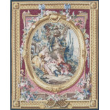Hand-Knotted High-Quality Beige, Gold, and red Area Rug