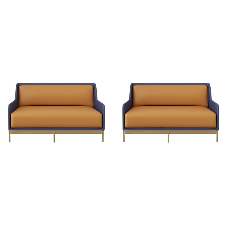 Banc de rangement Western Modern, Bleu ardoise foncé / orange