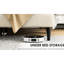 Grand lit beige - Structure, sans sommier, avec assemblage facile et plancher de nuit tranquille (beige) - Espace de rangement