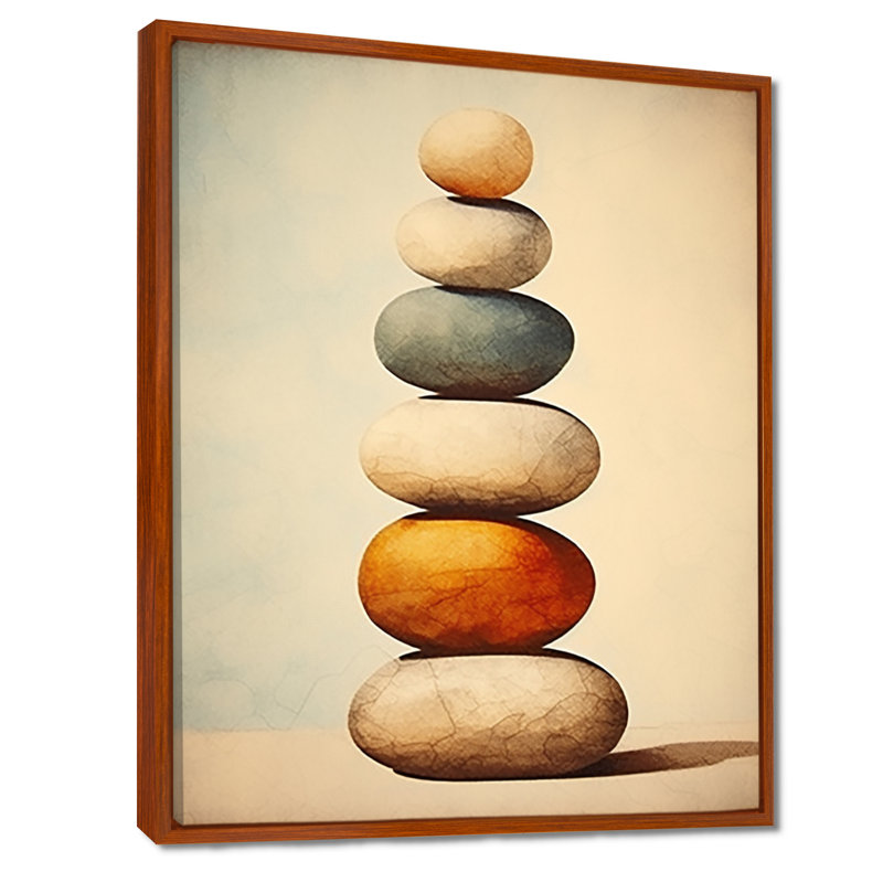 Zen Stones Subtle Serenity I - Spiritual Stone, impression d'art mural, H 20 po x l 12 po x P 1 po
