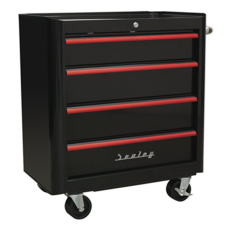 Single Storage Cabinet -, Black/Red