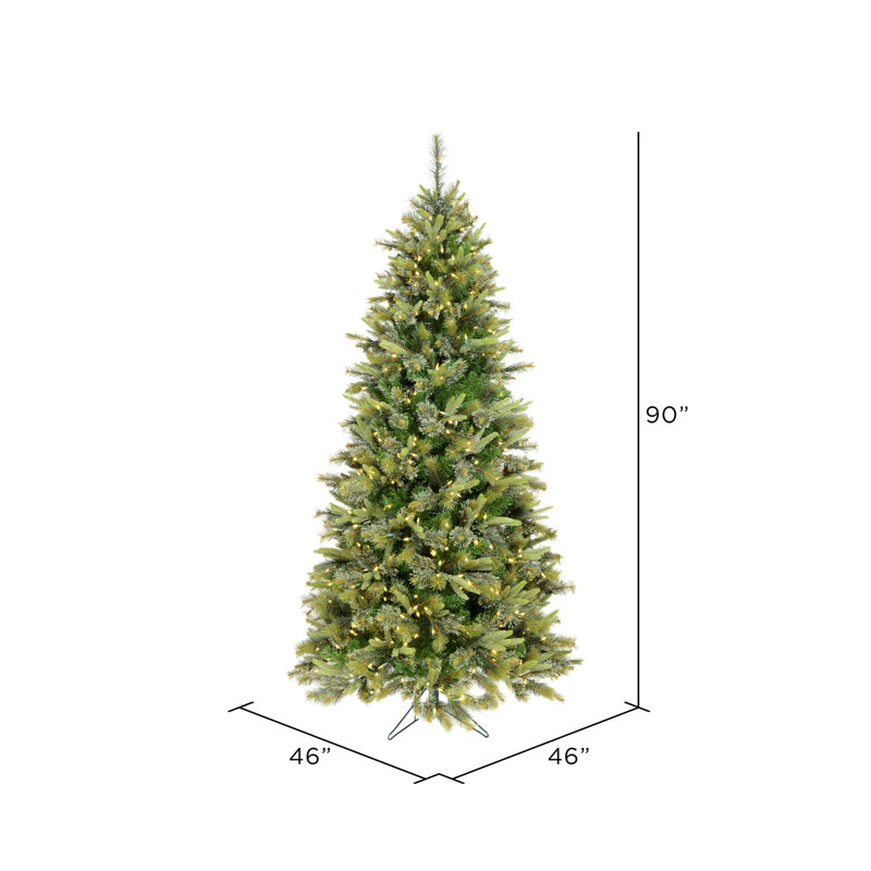 Cashmere Green Pine Artificial Christmas Tree with Stand, 6.5' H, Warm White LED