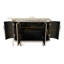 Buffet moderne incurvé moderne, armoire de rangement en bois de 47,2 pouces avec 4 portes et tablettes intérieures réglables pour le salon, la cuisine, la chambre à coucher et le couloir
