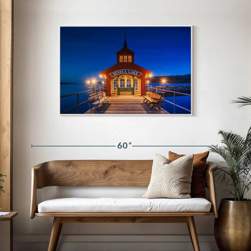 Seneca Lake Pier, Cadre flottant blanc, 43 po x 29 po
