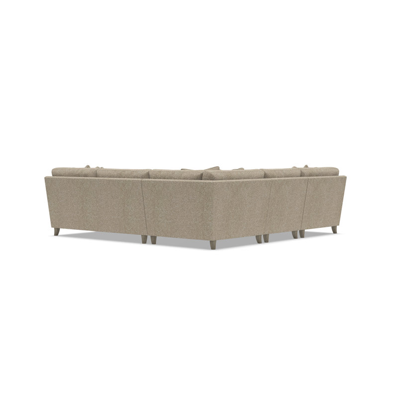 Mila Sectional, Light Brown Polyester, 33.5" H x 107" W x 107" D, Left Hand Facing