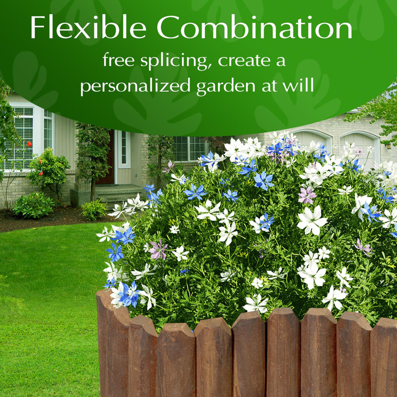 Rustic Brown Wooden Picket Panels for Garden Edging (2 Pack)