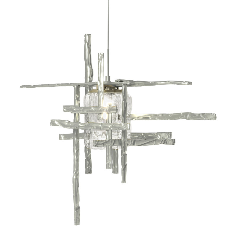Tura 1 - Light Single Mini Pendant, Sterling, Seeded Clear