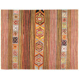 One-of-a-Kind Hand-Knotted 1960s 5'6" x 6'11" Wool Area Rug in Red/Yellow/Beige