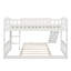 Twin Over Bunk Bed In White, Comes With Slide And Side - Mounted , Solid Pine Frame Board, Space Saving Solution, Grey Style, 18 Support Slats Bed, White Colour Design Materials, Optimized For