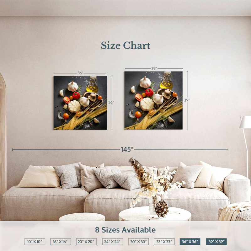 Yarlin Italian Spaghetti Recipe, 39" H x 39" W