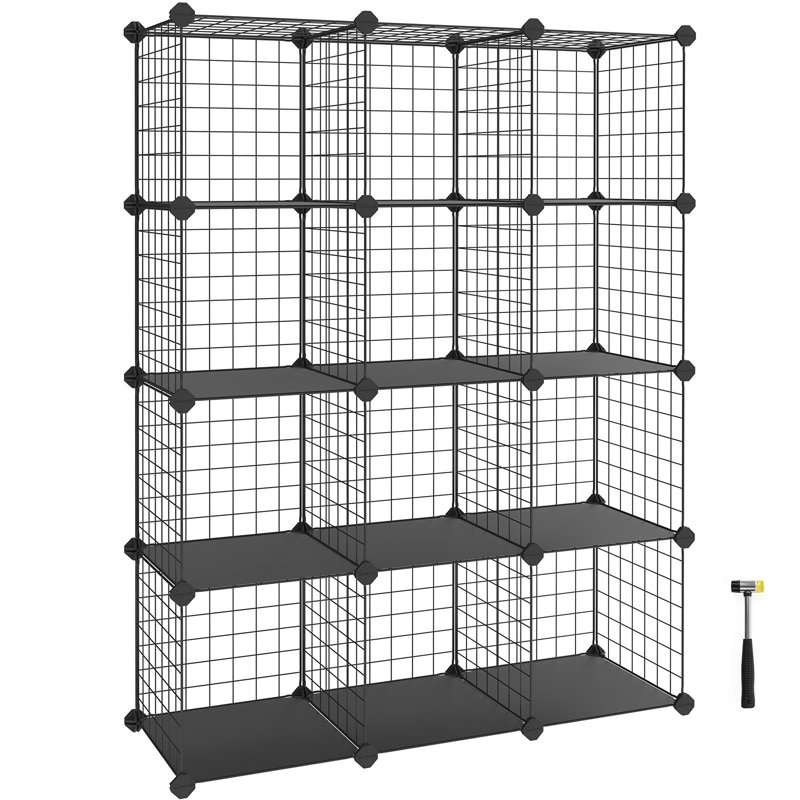 123cm H x 93cm W Iron Ladder Bookcase, Black