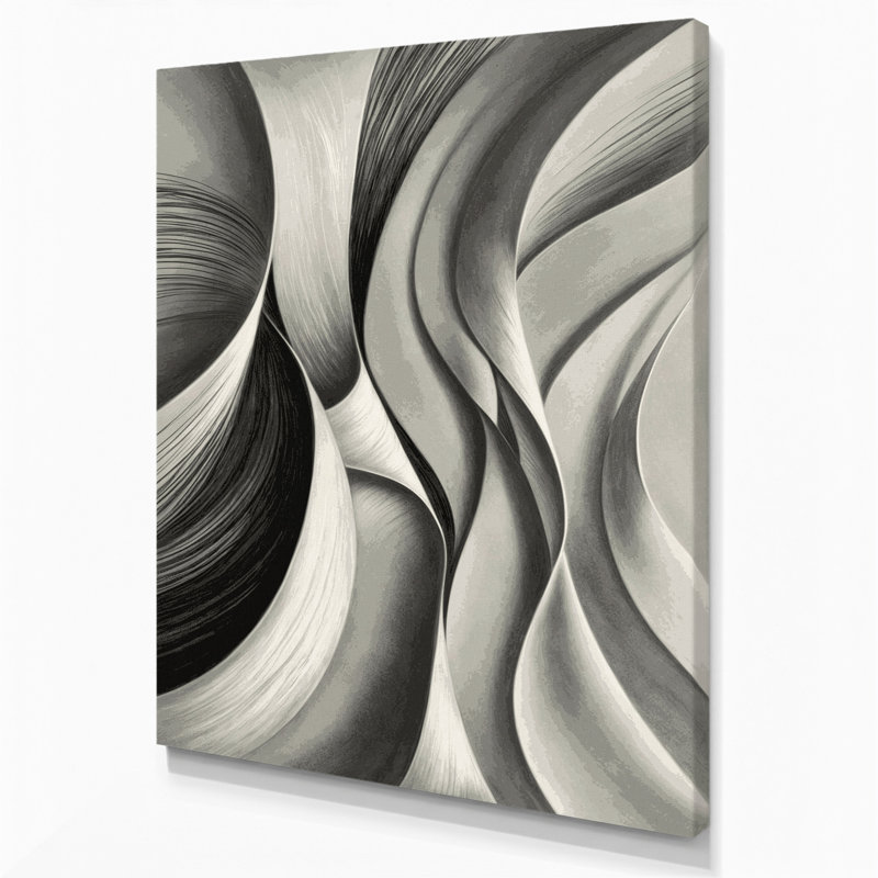 Toile diagonale gris anthracite gris clair sur toile, 20" H x 30" W