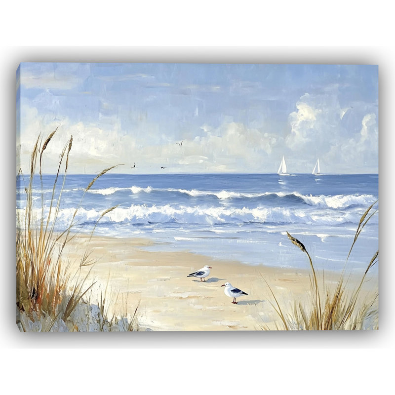 Waves and Wings at Sunrise - Art mural sur toile tendue, H 36 po x l 48 po