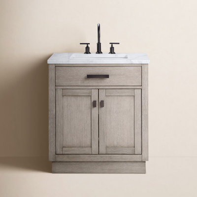 Breshey Carrara Marble Single Bathroom Vanity