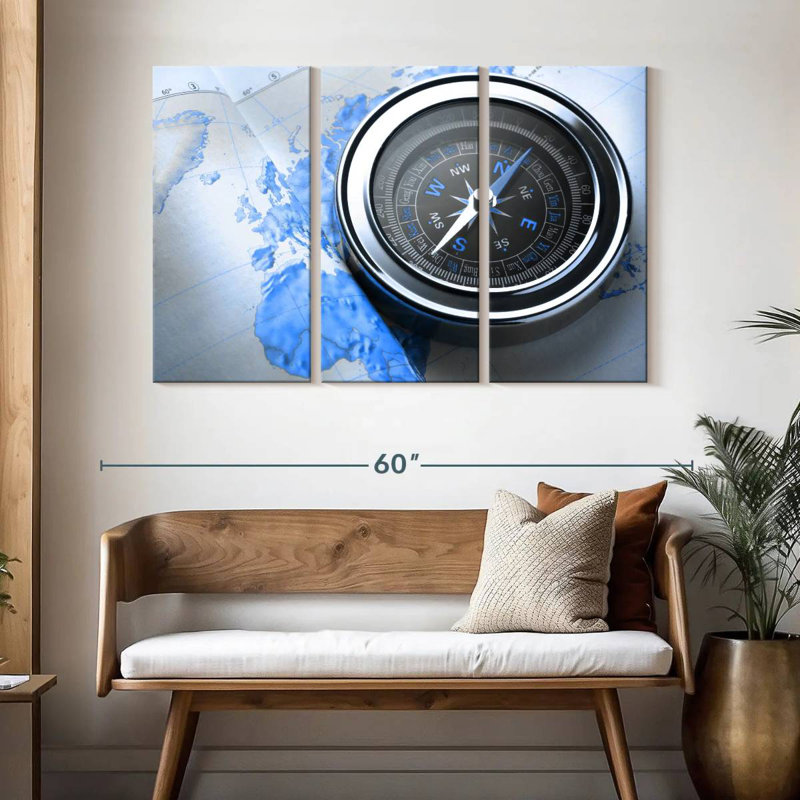 Boussole moderne, H 32 po x l 50 po