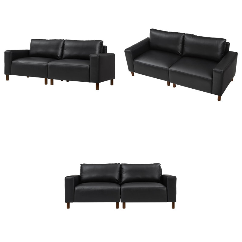 Courbes de style Mid-Century, cuir de polyuréthane respirant, pieds en bois massif, assemblage sans outils en 30 minutes, luxe adapté aux appartements