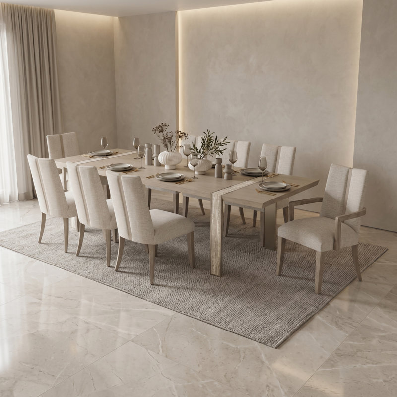 Lotus Bay Dining Set, 9 Pieces: Table, 8 Chairs
