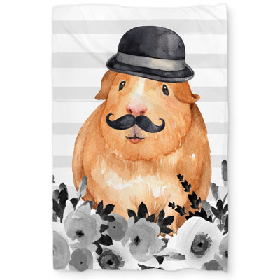 Guinea Pig Detective Black Illustrative Duvet Cover | Home Decor