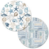 CounterArt Blue Escape Reversible Round Plastic Placemat 4 Pack
