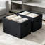 Bac de rangement pliable en tissu avec poignées, paquet de 2, 15 x 13 x 13 po, grande capacité de 42 L, noir