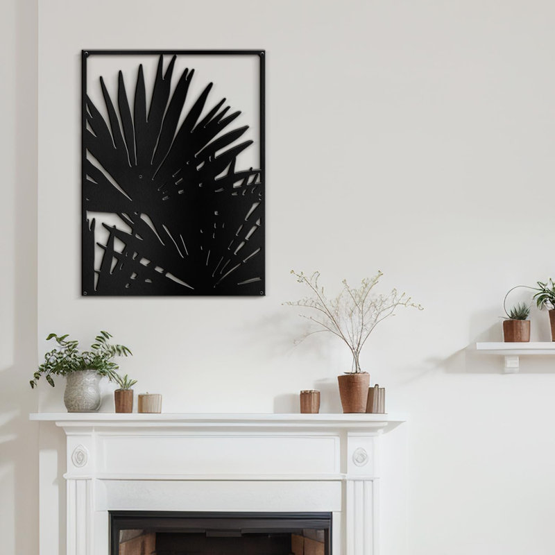 Décoration murale décorative murale en métal, H 24 po x l 17,91 po x P 0,05 po, Noir