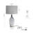 Autry 25.8"silky Gray Glass Table Lamp With Crystal Base (set Of 2)