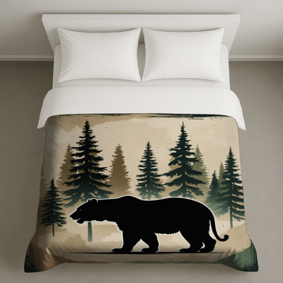 Bear In Forest Silhouette Duvet Covers