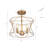 3-Light Modern Drum Cage Semi-Flush Mount Ceiling Light, Dark Gold Finish, Bedroom