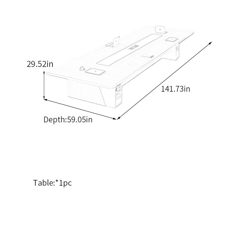 Ottone, H 29,52 po x L 141,73 po x l 59,05 po