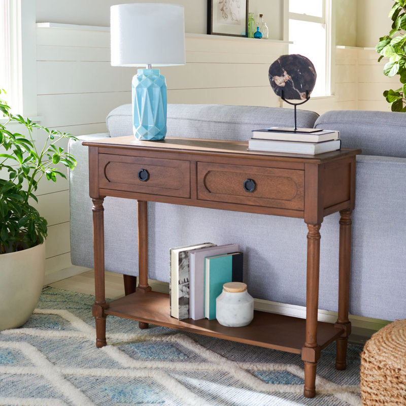 Stylish Padula 35.5'' Console Table – Rustic Accent Table with Neutral Tone for Living Room, Office, Brown