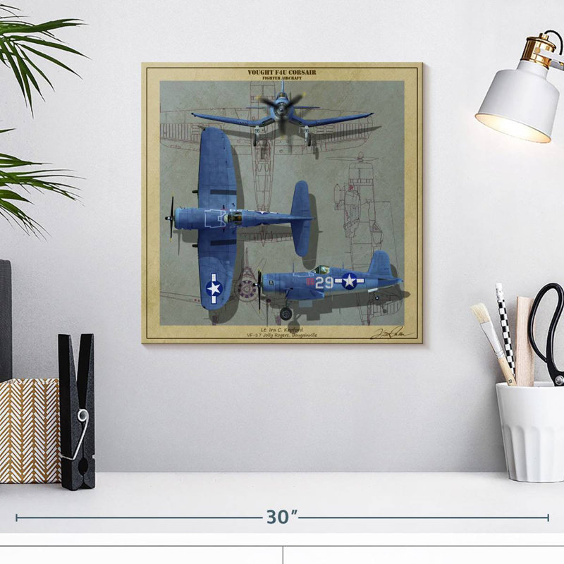 Avion de chasse Laelle F4U Corsair de la Seconde Guerre mondiale, H 16 po x l 16 po