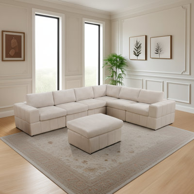 Corduroy 7-piece Living Room Sofa Set by Latitude Run