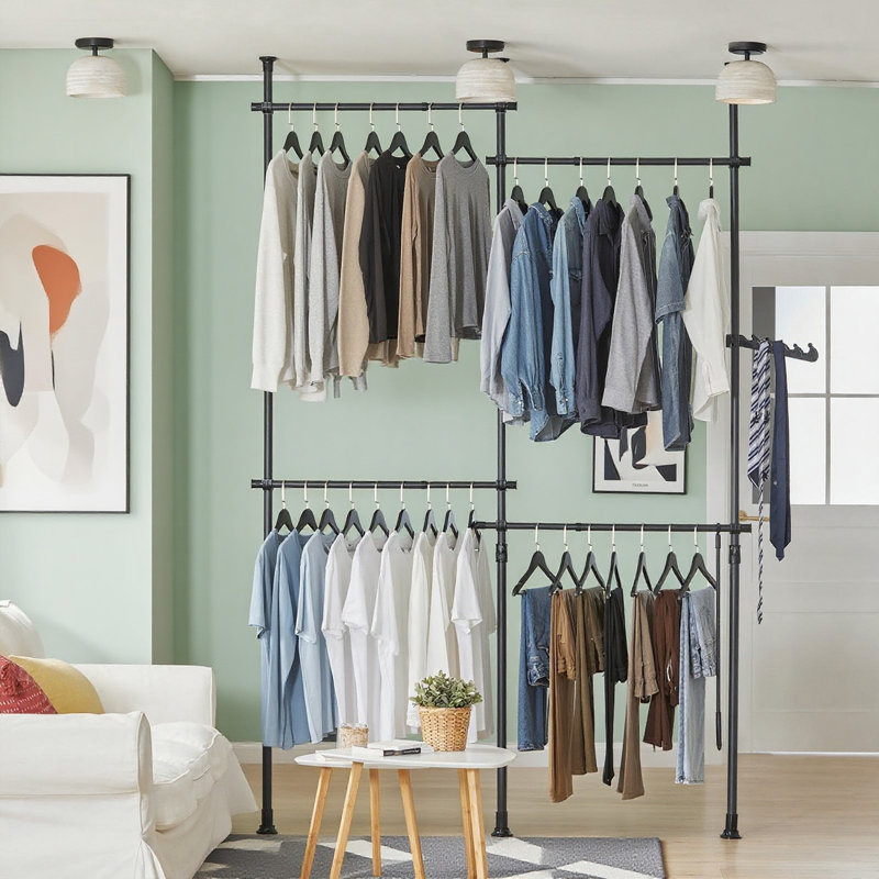 Shanell 138cm - 235cm Closet System, Black