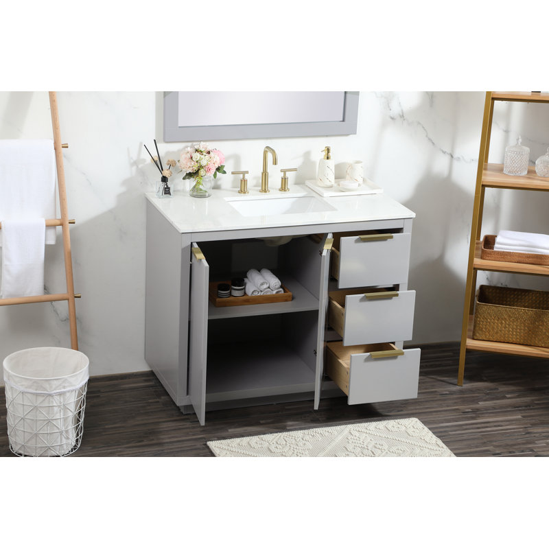 Ensemble de meuble-lavabo simple 42 po Broadlands, Gris