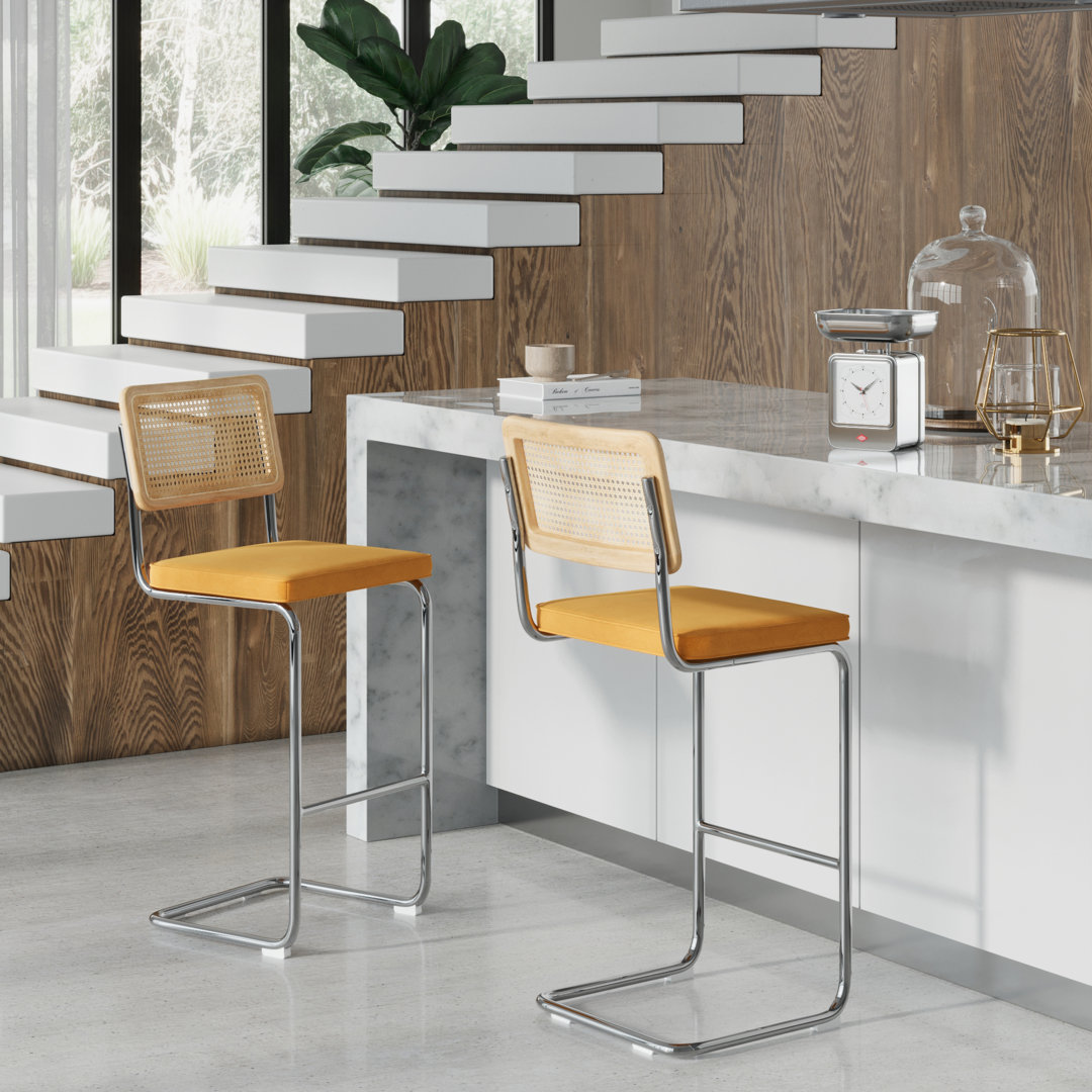 Walsh Velvet Bar & Counter Stool (Set of 2) AllModern 