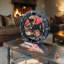 Horloge de bureau ronde en bois de 10 pouces avec de vrais engrenages (transformable en horloge murale - base détachable) Collection Canada-1414946559