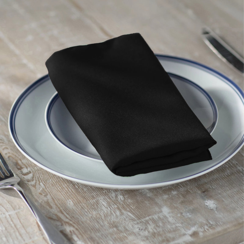 Polyester Square Napkin - Basics by Wayfair™, Set of 10, Black