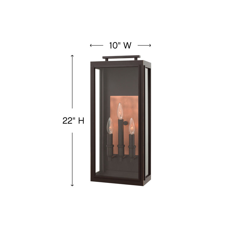 Sutcliffe 3-Light Outdoor Wall Lantern, No Bulb, Oil Rubbed Bronze