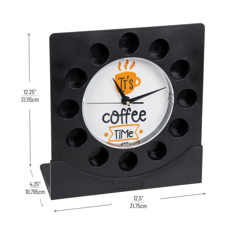 Collection Mind Reader Anchor, horloge Pod, capacité de 12 Pods, cuisine, comptoir ou fixation murale, noir