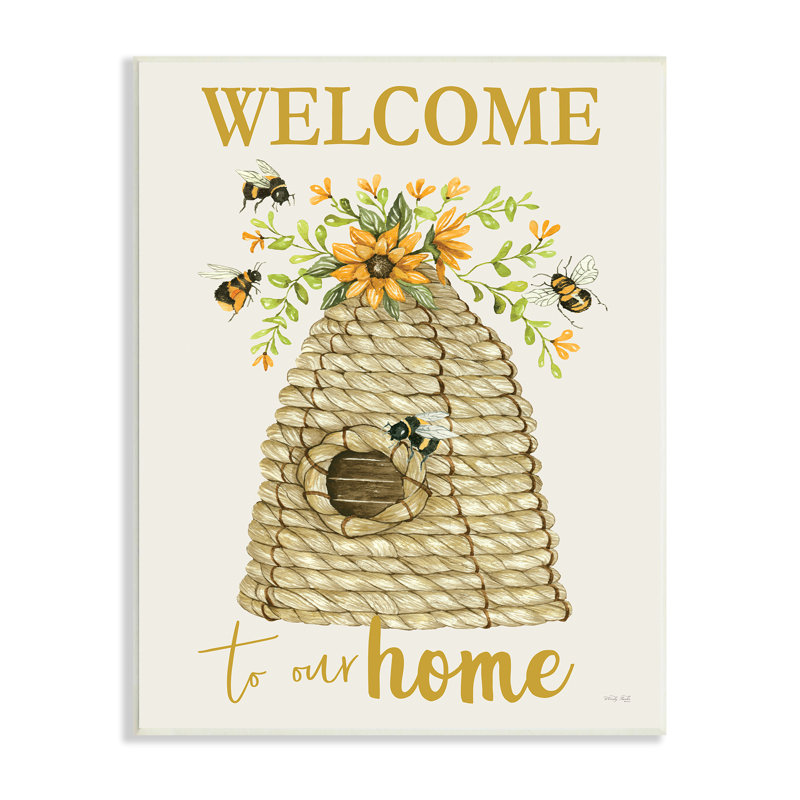 Welcome Home, insecte planant, H 13 po x l 13 po x P 0,5 po, Plaque murale