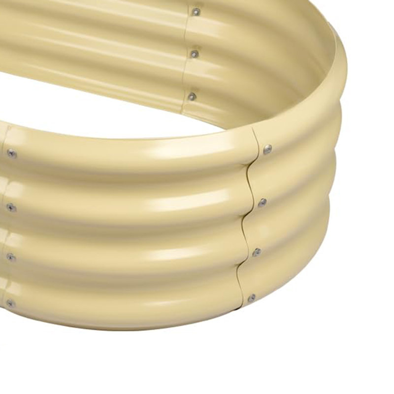Ensemble de lit de jardin surélevé galvanisé, H 1 po x l 4 po x P 2 po, Jaune crème, 2