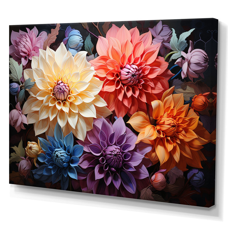 Dahlia Dreams II sur impression sur toile, H 24 po x l 32 po x P 1 po, Toile tendue