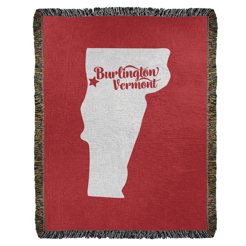 Jeté en coton tissé burlington vermont, l 37 po x L 52 po, Rouge