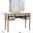 Silver Bedroom Vanity With Foldable Mirror - Stool, 5 Drawers, Solid Wood, Gray Wood Tone Modern Silver, Mirror, Padded Stool-53306972