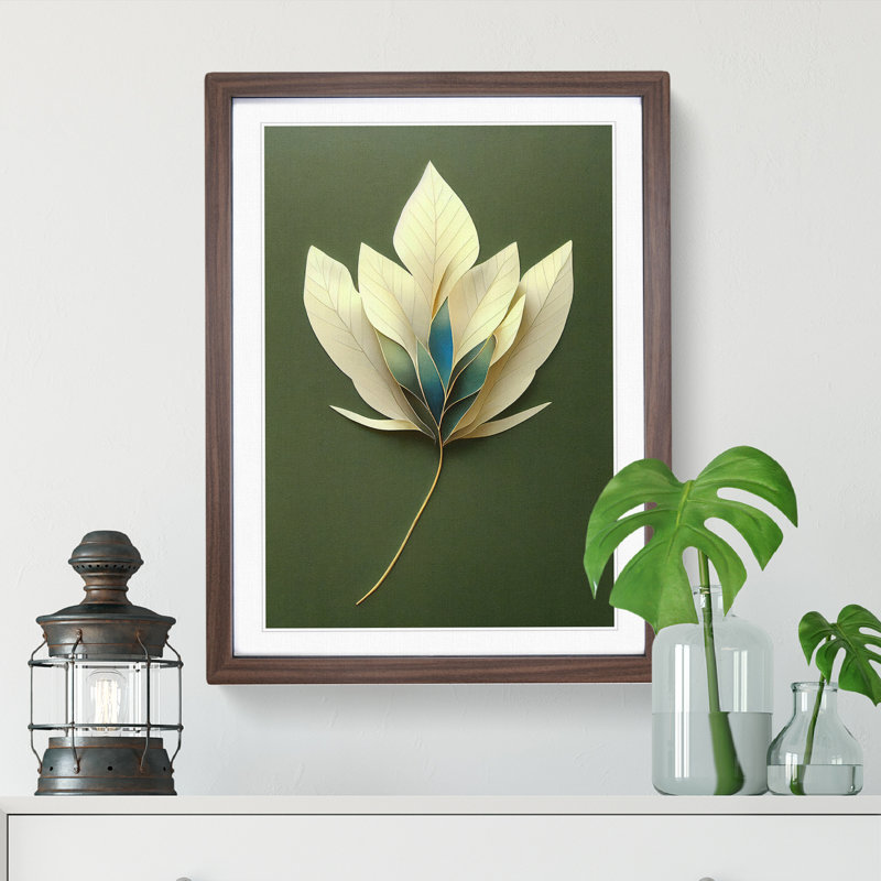 Lovable Leaf - Framed Print, 64cm H x 46cm W x 2cm D, Walnut