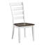 Chaise d'appoint à dossier échelle Boneta avec bois, gris et blanc