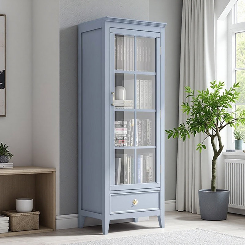 Modern Simple and Light Luxury Display Cabinet, Blue